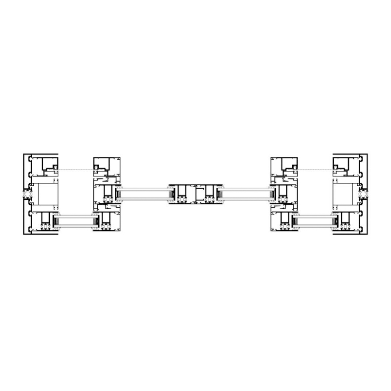 131 Six-Track Full Hidden Panoramic Thermal Break Sliding Window