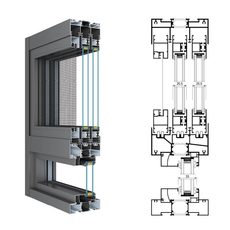Yuexin Series Economic 108 3/5/6 Tracks Broken Bridge Sliding Window