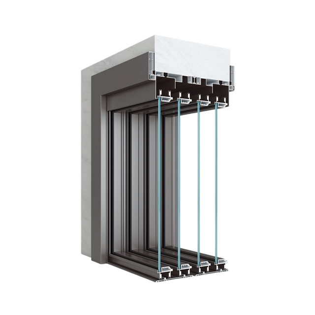 40 Four-Track Sliding Door Aluminium Profiles