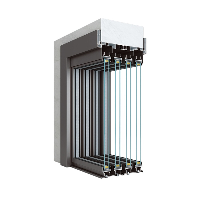 35X16 Four-track Sliding Door Aluminium Profiles