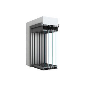 40 Slim Four-Track Sliding Door Aluminium Profiles (Single Glass)