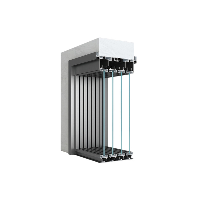 40 Slim Four-Track Sliding Door Aluminium Profiles (Single Glass)