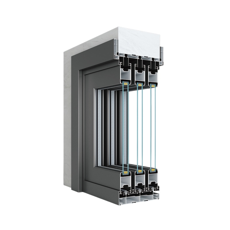 40X65 Triple-Track Mid-Narrow Sliding Door Aluminium Profiles