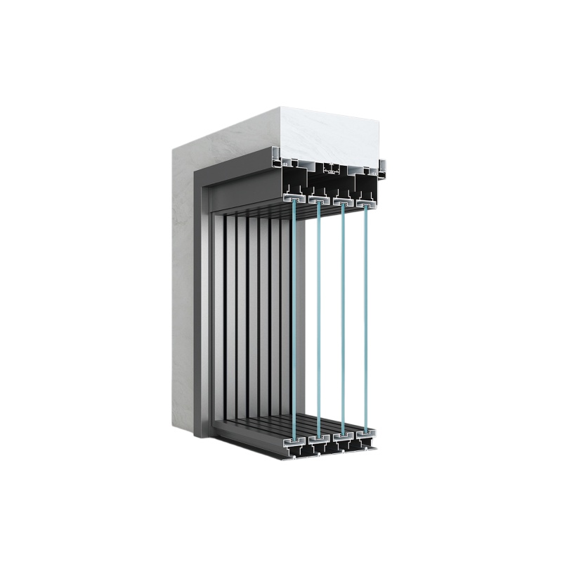 40 Slim Four-Track Sliding Door Aluminium Profiles (Single Glass)